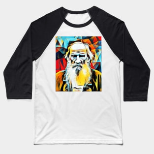 Leo Tolstoy Abstract Portrait | Leo Tolstoy Abstract Artwork Baseball T-Shirt